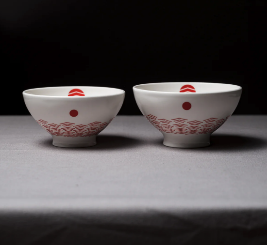 Sunrise Pair Rice Bowl Gift Box Set