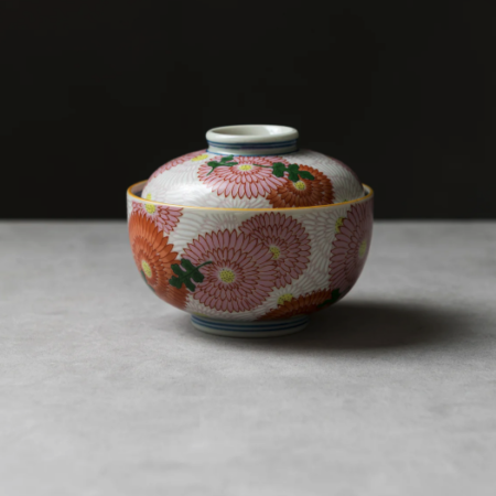 Arita Ware Premium Dinnerware Pink Chrysanthemum – Rice Bowl