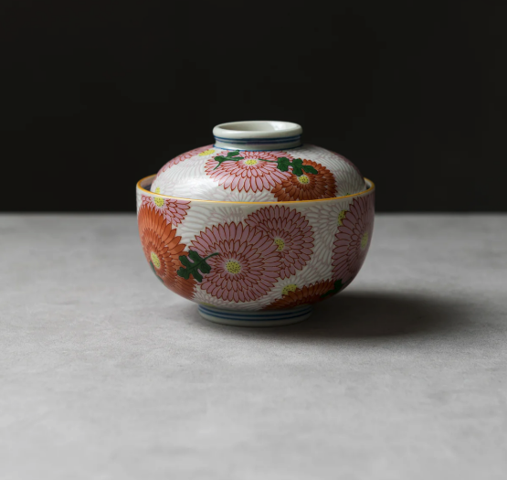 Arita Ware Premium Dinnerware Pink Chrysanthemum – Rice Bowl