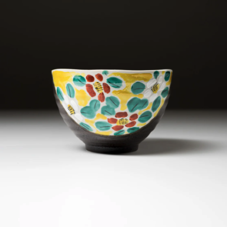 Kutani ware Large Rice Bowl – Camellia Flower